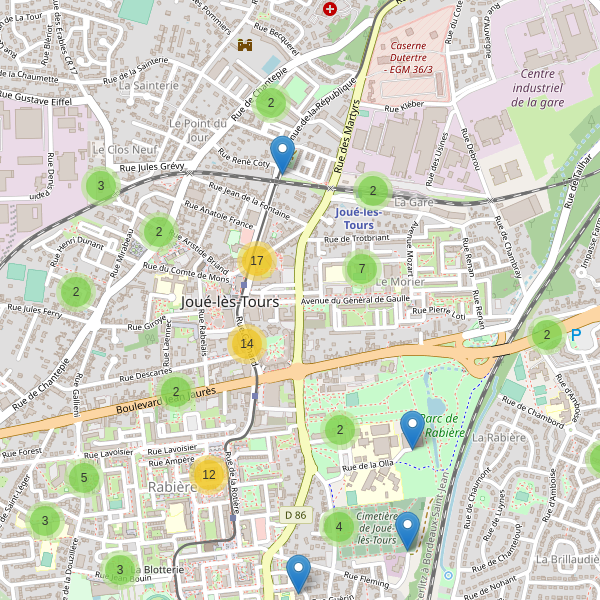 Carte des stationnement-velos à Joué-lès-Tours Thumbnail