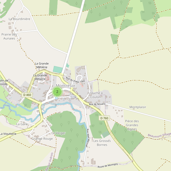 Carte des stationnement-velos à Montrésor Thumbnail