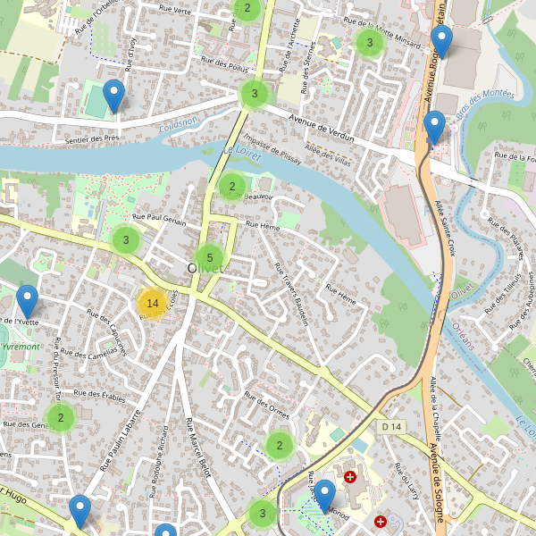 Carte des stationnement-velos à Olivet (Loiret) Thumbnail