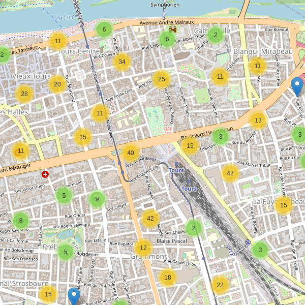 Carte des stationnement-velos à Tours Thumbnail