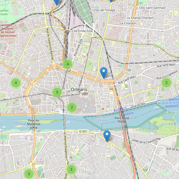 Thumbnail Carte des supermarchés à Orléans