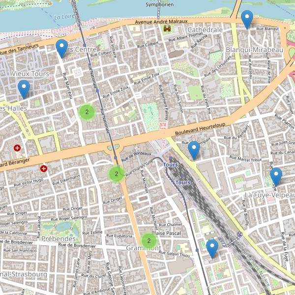 Thumbnail Carte des supermarchés à Tours