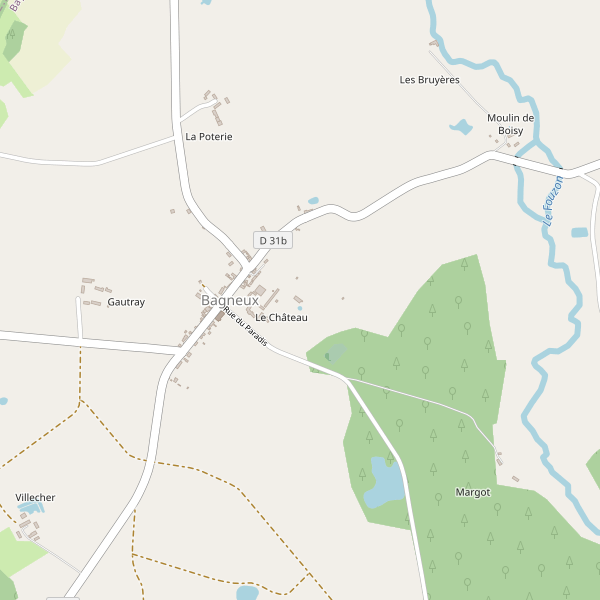Carte des bureaux-poste à Bagneux (Indre) Thumbnail