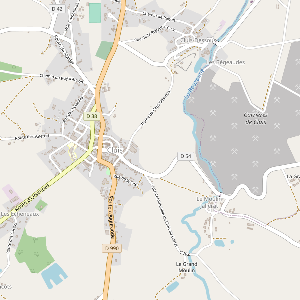 Carte des hotels à Cluis Thumbnail