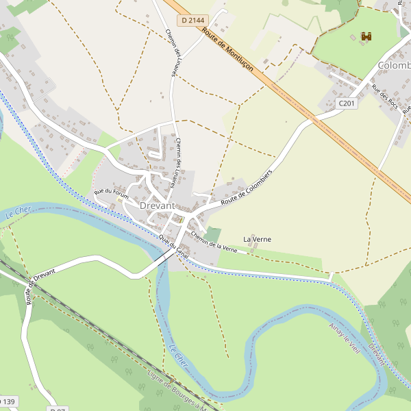 Carte des bedandbreakfast à Drevant Thumbnail