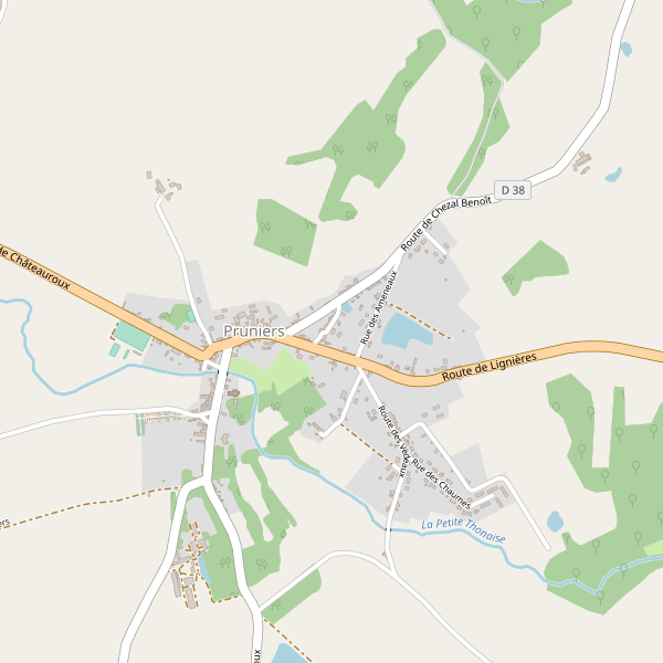 Carte des hotels à Pruniers Thumbnail