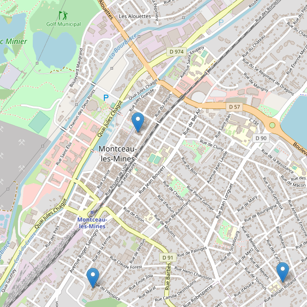 Carte des eglises à Montceau-les-Mines Thumbnail