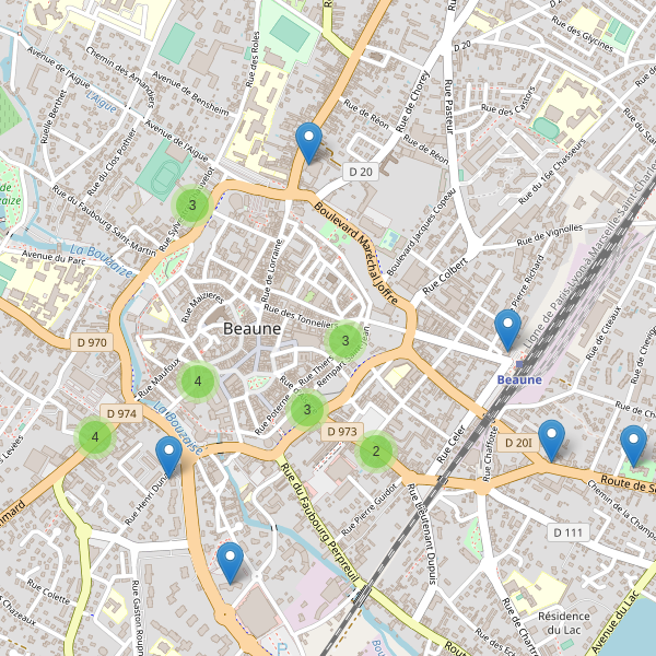 Thumbnail Carte des hôtels à Beaune