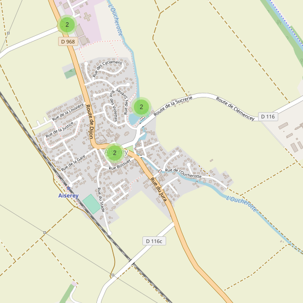 Carte des parkings à Aiserey Thumbnail