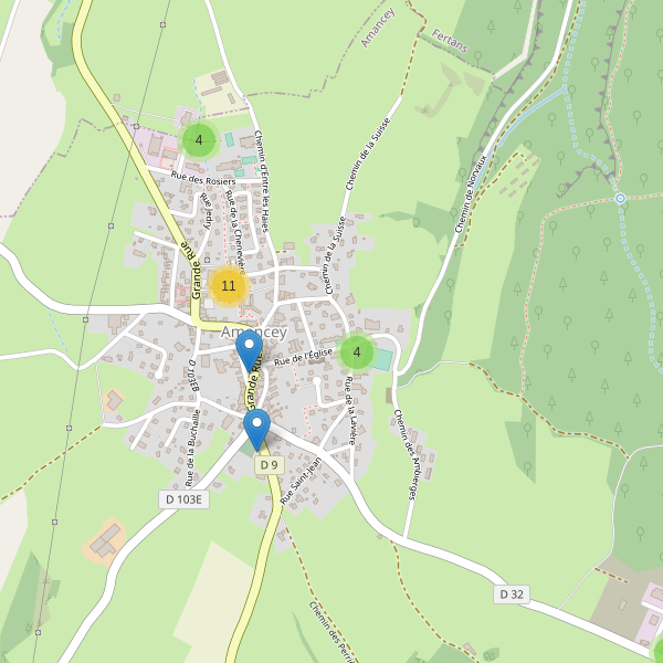 Carte des parkings à Amancey Thumbnail