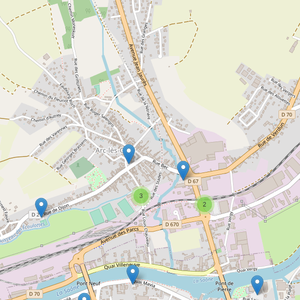 Carte des parkings à Arc-lès-Gray Thumbnail