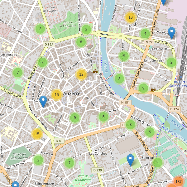 Thumbnail Carte des parkings à Auxerre