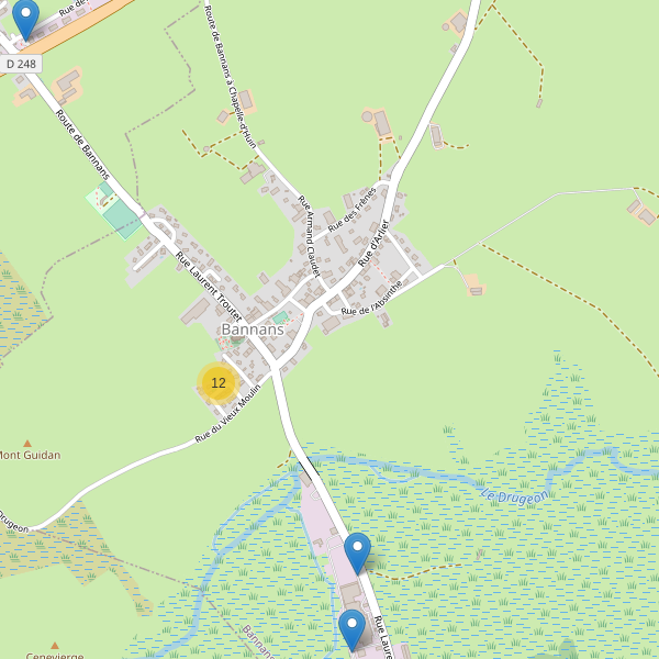 Carte des parkings à Bannans Thumbnail
