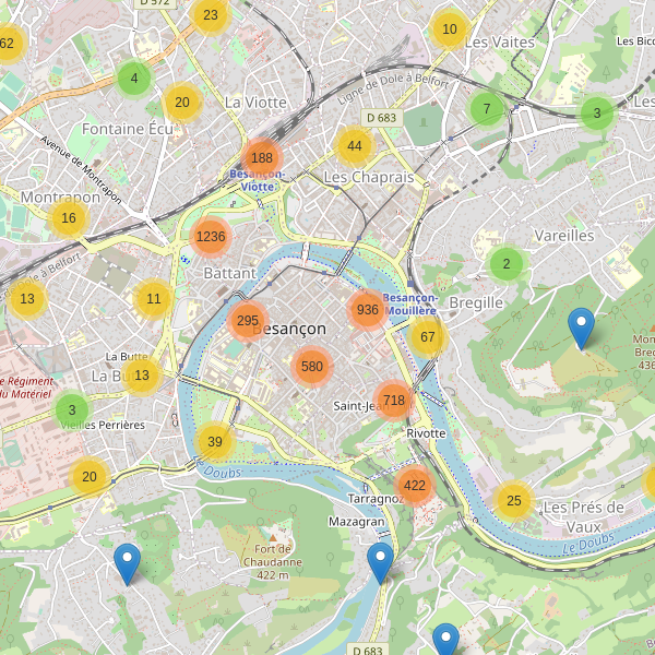 Thumbnail Carte des parkings à Besançon