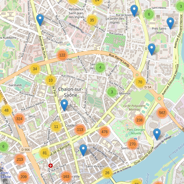 Thumbnail Carte des parkings à Chalon-sur-Saône