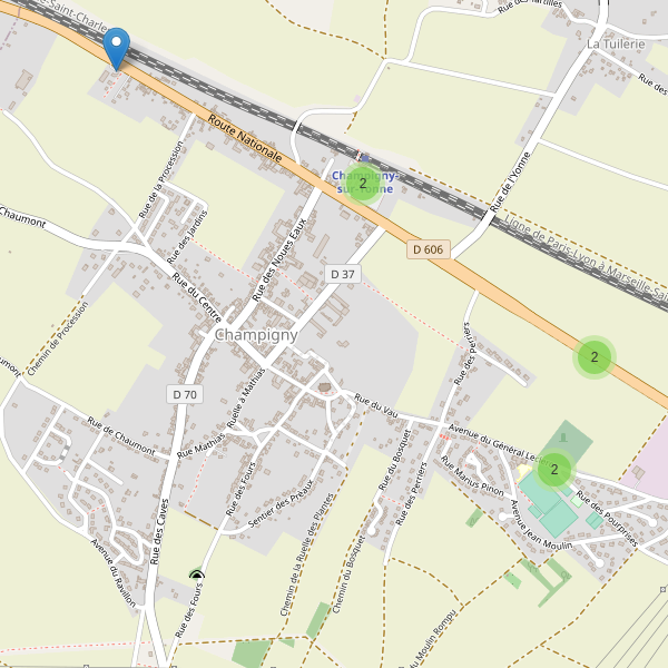 Carte des parkings à Champigny (Yonne) Thumbnail