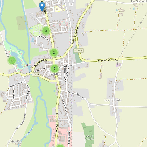 Carte des parkings à Charny (Yonne) Thumbnail