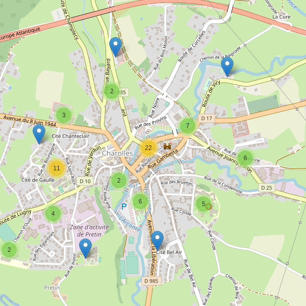 Carte des parkings à Charolles Thumbnail