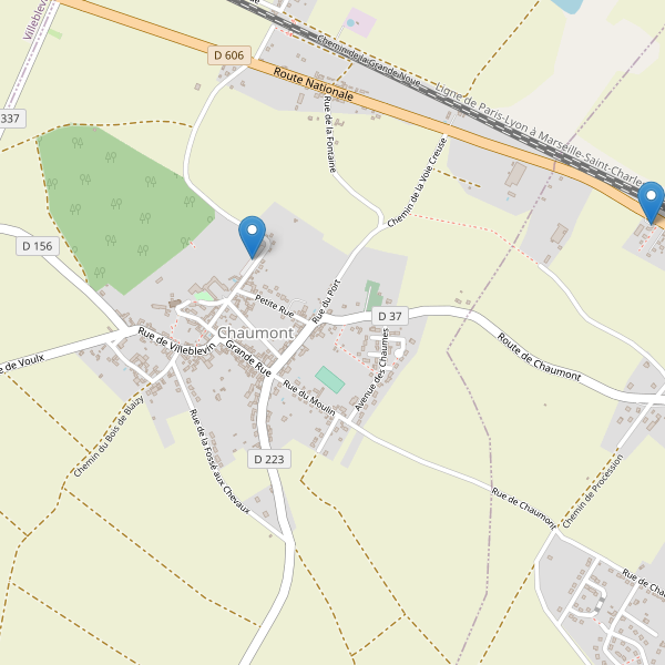 Carte des parkings à Chaumont (Yonne) Thumbnail