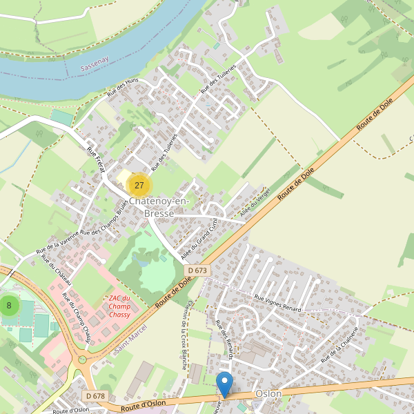 Carte des parkings à Châtenoy-en-Bresse Thumbnail