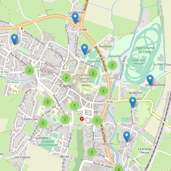 Thumbnail Carte des parkings à Cluny