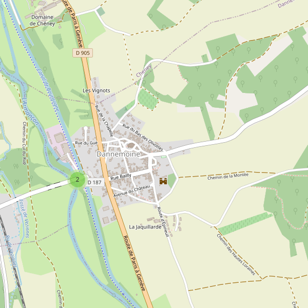 Carte des parkings à Dannemoine Thumbnail