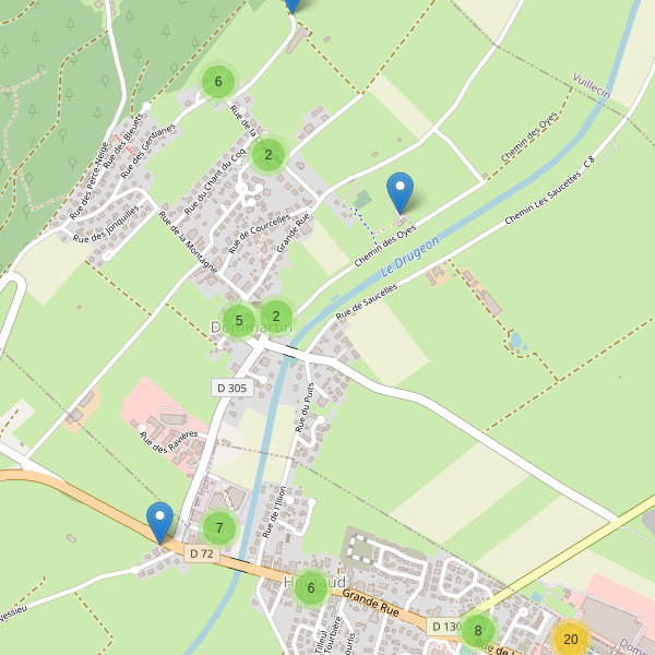 Carte des parkings à Dommartin (Doubs) Thumbnail