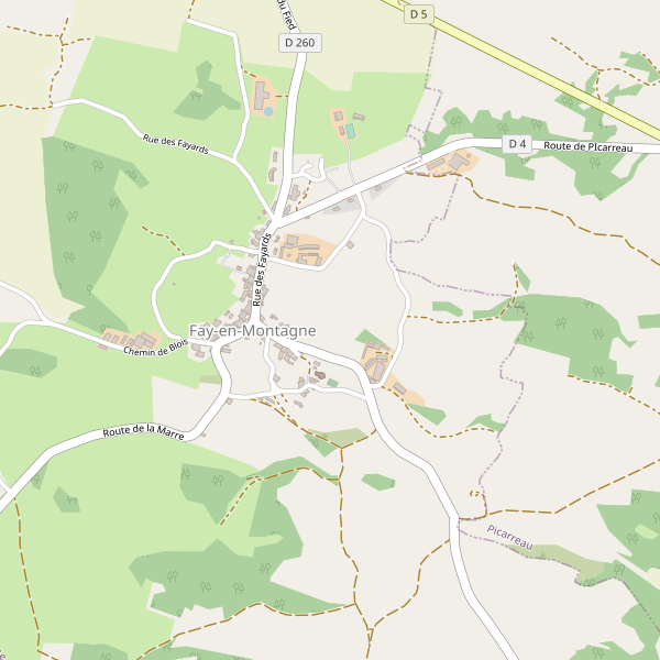 Carte des parkings à Fay-en-Montagne Thumbnail