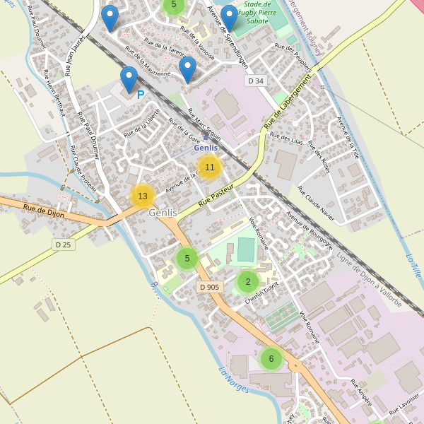 Carte des parkings à Genlis Thumbnail