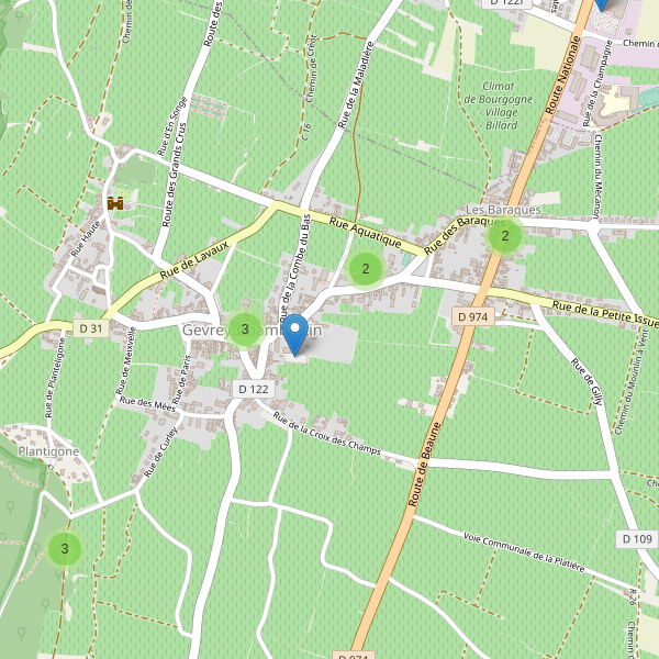 Carte des parkings à Gevrey-Chambertin Thumbnail