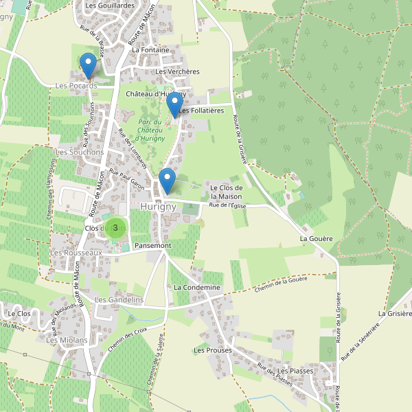 Carte des parkings à Hurigny Thumbnail