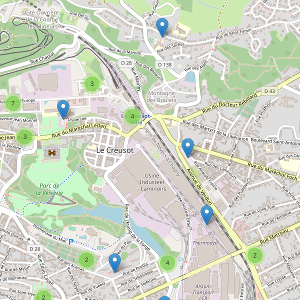 Thumbnail Carte des parkings à Le Creusot