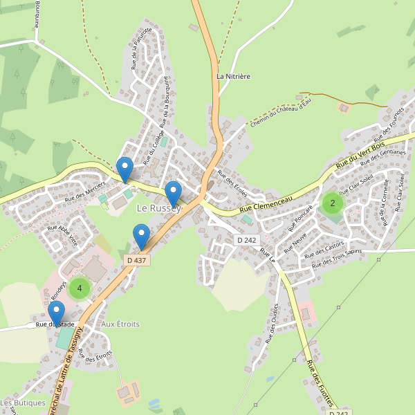 Carte des parkings à Le Russey Thumbnail