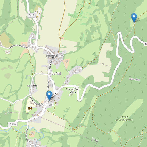 Carte des parkings à Le Val (Doubs) Thumbnail