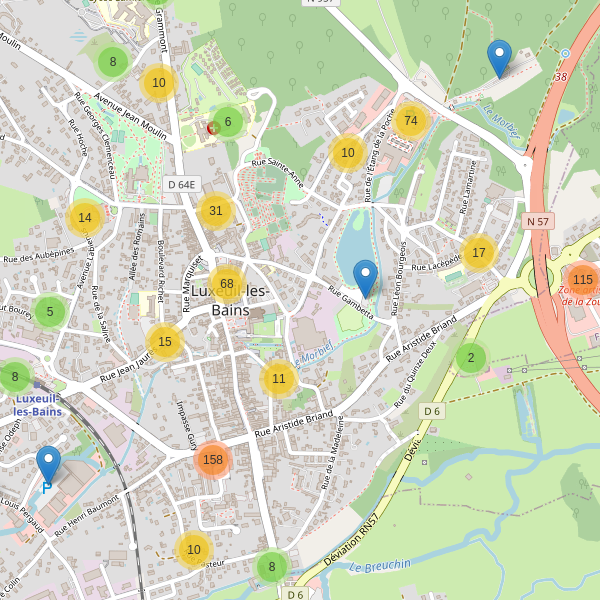 Carte des parkings à Luxeuil-les-Bains Thumbnail