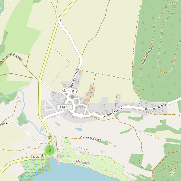 Carte des parkings à Marigny (Jura) Thumbnail