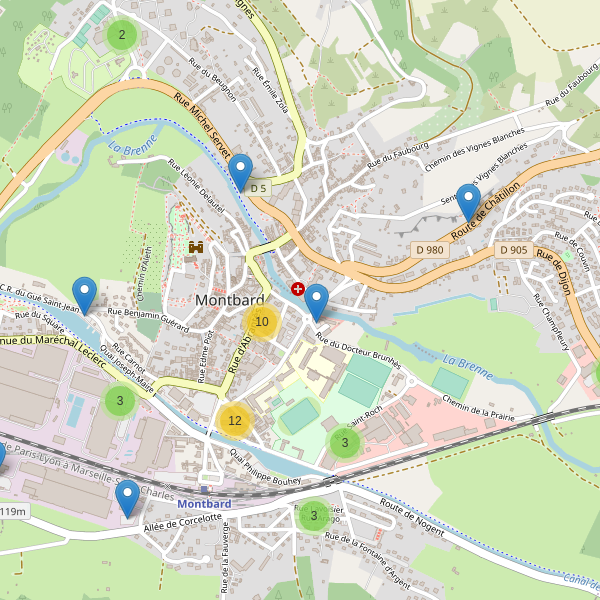 Thumbnail Carte des parkings à Montbard