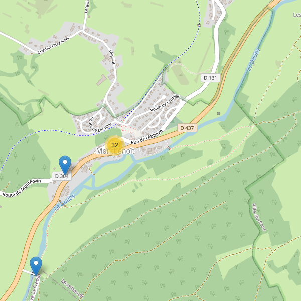 Carte des parkings à Montbenoît Thumbnail