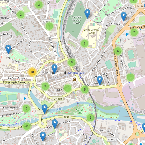 Thumbnail Carte des parkings à Montbéliard