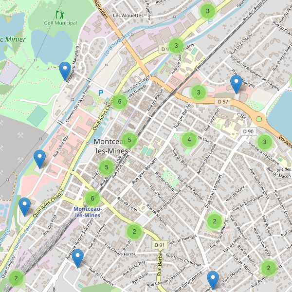 Thumbnail Carte des parkings à Montceau-les-Mines