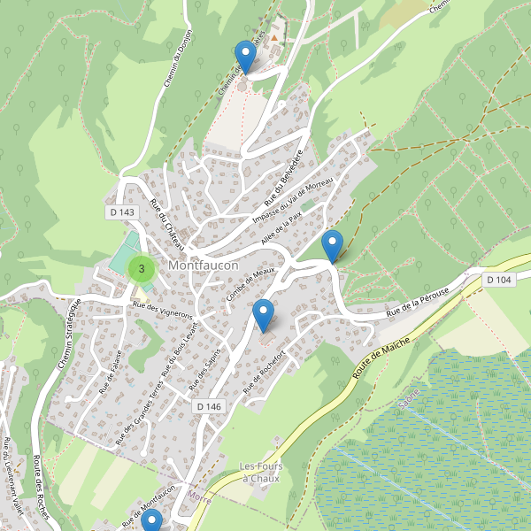 Carte des parkings à Montfaucon (Doubs) Thumbnail