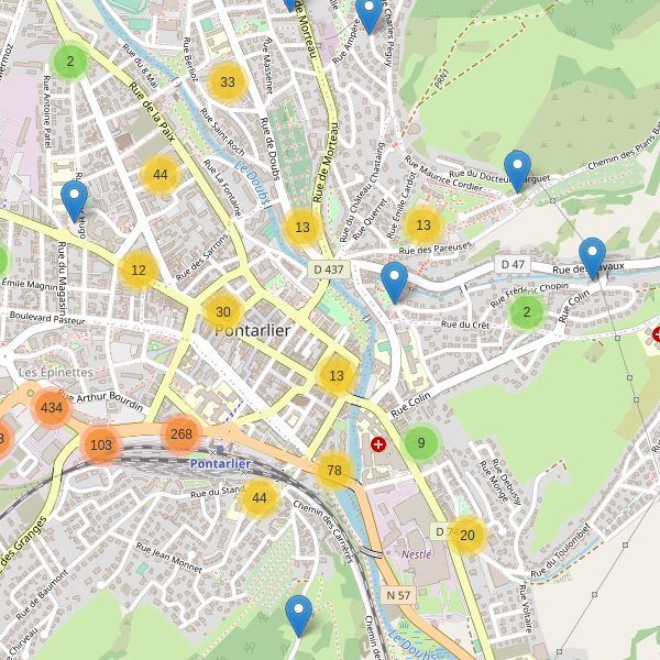 Thumbnail Carte des parkings à Pontarlier