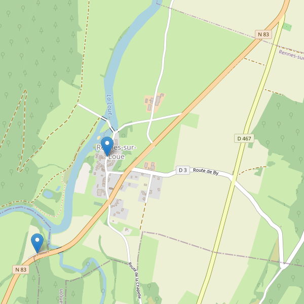 Carte des parkings à Rennes-sur-Loue Thumbnail