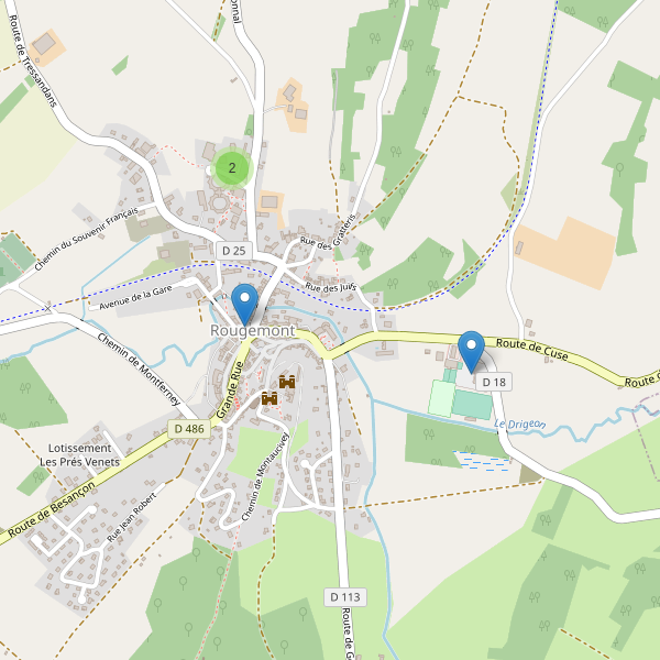 Carte des parkings à Rougemont (Doubs) Thumbnail