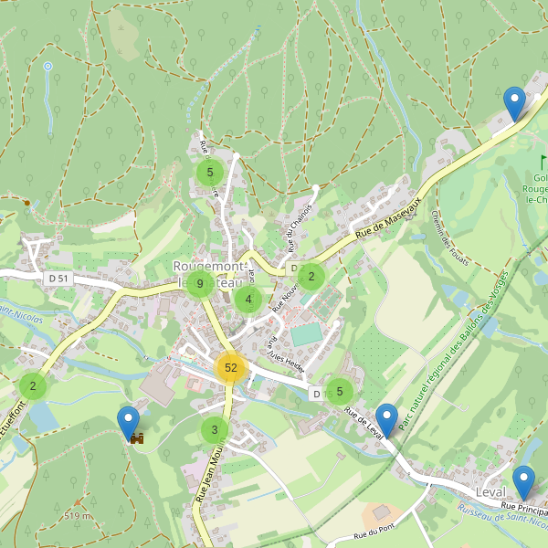 Carte des parkings à Rougemont-le-Château Thumbnail