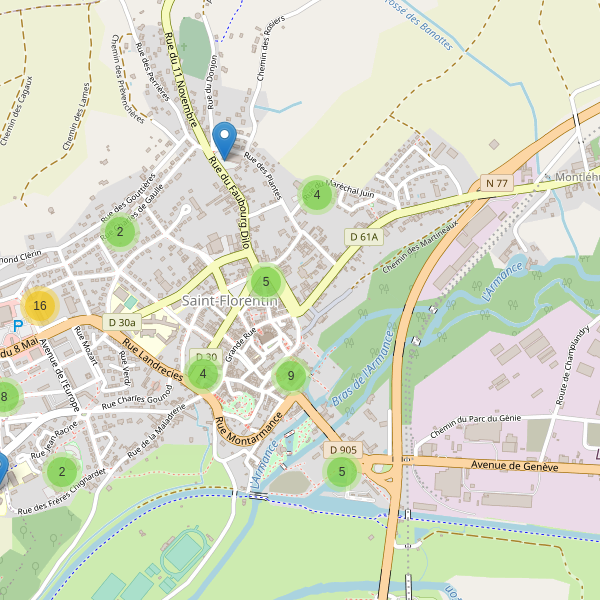 Carte des parkings à Saint-Florentin (Yonne) Thumbnail