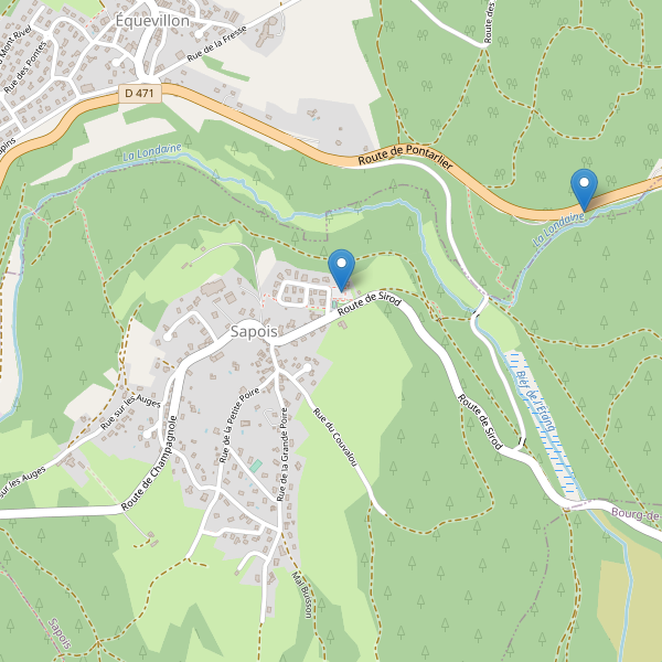 Carte des parkings à Sapois (Jura) Thumbnail