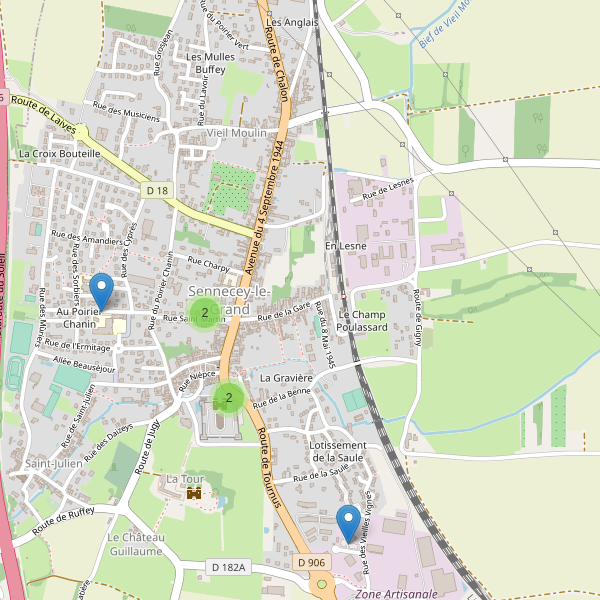 Carte des parkings à Sennecey-le-Grand Thumbnail