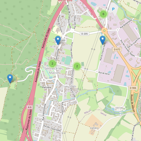 Carte des parkings à Sennecé-lès-Mâcon Thumbnail