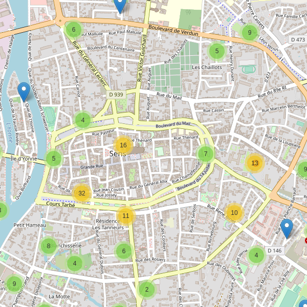 Thumbnail Carte des parkings à Sens